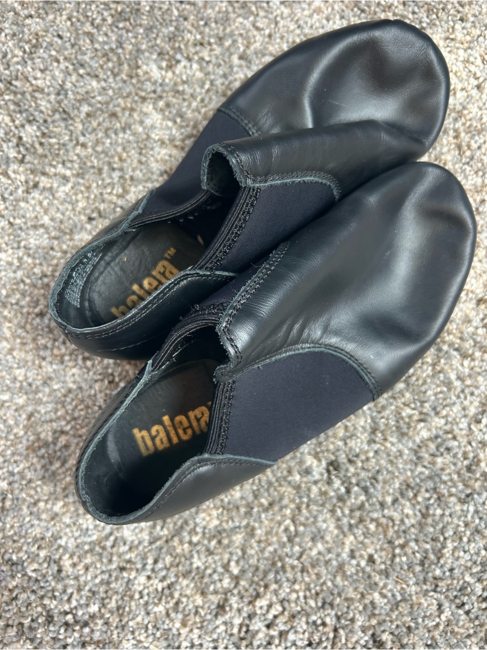 balera Black Kids Slip-On Dance Loafers